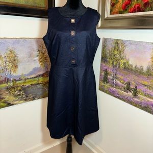Tommy Hilfiger Navy Fit & Flare Dress | Size 12 | Classic Chic